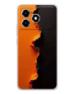 Чехол для ZTE Blade A36 с картинкой «Оранжевый разлом»