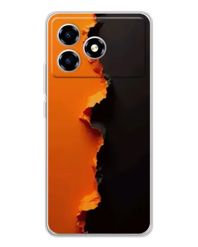 Чехол для ZTE Blade A36 с картинкой «Оранжевый разлом»