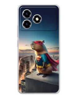 Чехол для ZTE Blade A36 с картинкой «Капи-мен супергерой»