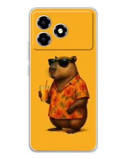 Чехол для ZTE Blade A36 с картинкой «Капибара на отдыхе»
