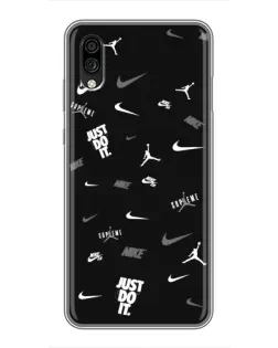 Чехол для ZTE Blade A5 (2020) с картинкой «Nike Black Pattern»