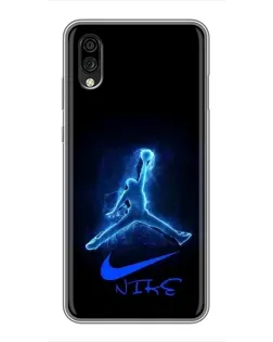 Чехол для ZTE Blade A5 (2020) с картинкой «Jordan Neon Blue»