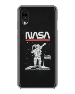 Чехол для ZTE Blade A5 (2020) с картинкой «NASA — шагаем по Луне»