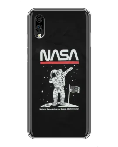 Чехол для ZTE Blade A5 (2020) с картинкой «NASA — шагаем по Луне»