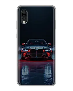 Чехол для ZTE Blade A5 (2020) с картинкой «BMW на мокрой дороге»