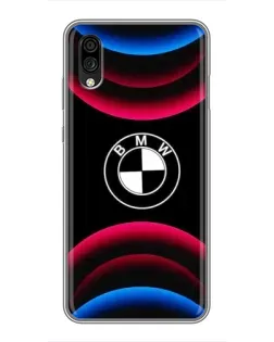 Чехол для ZTE Blade A5 (2020) с картинкой «Логотип BMW и неоновые дуги»