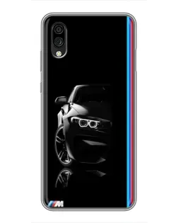 Чехол для ZTE Blade A5 (2020) с картинкой «Силуэт BMW в темноте»