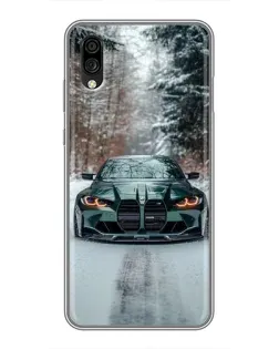 Чехол для ZTE Blade A5 (2020) с картинкой «BMW в зимнем лесу»