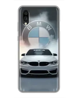 Чехол для ZTE Blade A5 (2020) с картинкой «BMW в белом дыму»
