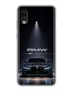 Чехол для ZTE Blade A5 (2020) с картинкой «BMW сквозь ночной город»