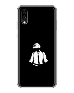 Чехол для ZTE Blade A5 (2020) с картинкой «PUBG — белый шлем»