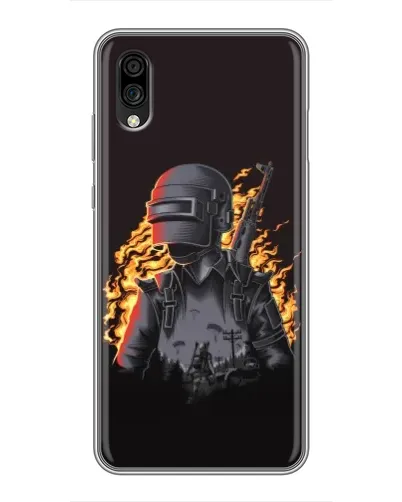 Чехол для ZTE Blade A5 (2020) с картинкой «PUBG — огненный силуэт» Чехол для ZTE Blade A5 (2020) с картинкой «PUBG — огненный силуэт»
