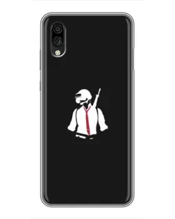 Чехол для ZTE Blade A5 (2020) с картинкой «PUBG — силуэт воина»