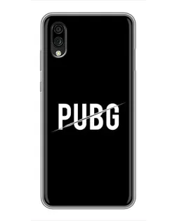 Чехол для ZTE Blade A5 (2020) с картинкой «PUBG — белый логотип»