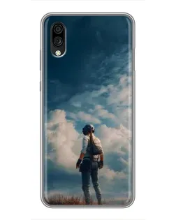 Чехол для ZTE Blade A5 (2020) с картинкой «Герой PUBG на скале»