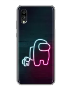 Чехол для ZTE Blade A5 (2020) с картинкой «Among Us неон-арт»
