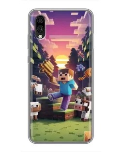 Чехол для ZTE Blade A5 (2020) с картинкой «Стив на ферме» Чехол для ZTE Blade A5 (2020) с картинкой «Стив на ферме»