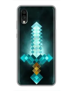 Чехол для ZTE Blade A5 (2020) с картинкой «Алмазный меч неон»