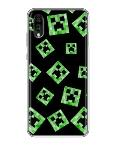 Чехол для ZTE Blade A5 (2020) с картинкой «Паттерн с криперами»