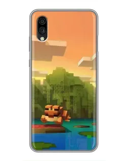 Чехол для ZTE Blade A5 (2020) с картинкой «Майнкрафт закат солнца»