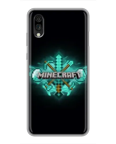 Чехол для ZTE Blade A5 (2020) с картинкой «Minecraft Diamond лого»