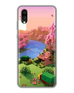 Чехол для ZTE Blade A5 (2020) с картинкой «Розовое дерево Minecraft»