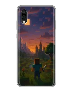 Чехол для ZTE Blade A5 (2020) с картинкой «Стив у башни»