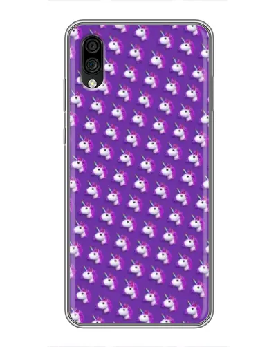 Чехол для ZTE Blade A5 (2020) с картинкой «Единороги на фиолетовом»