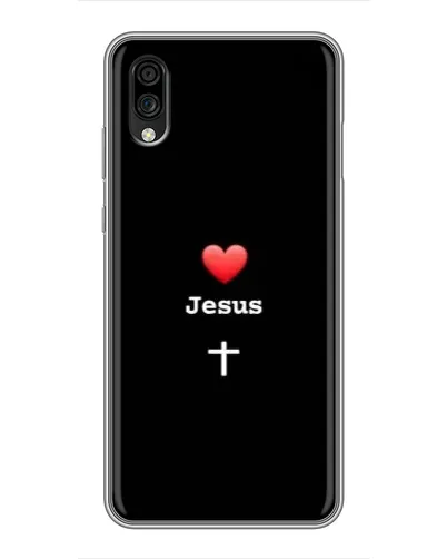 Чехол для ZTE Blade A5 (2020) с картинкой «Сердце - Jesus»