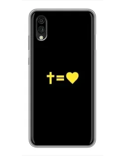 Чехол для ZTE Blade A5 (2020) с картинкой «Сердце и Крест»