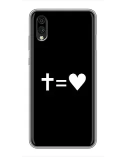 Чехол для ZTE Blade A5 (2020) с картинкой «Крест и Сердце»