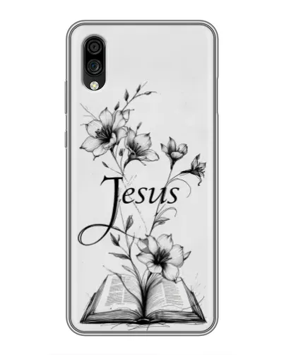 Чехол для ZTE Blade A5 (2020) с картинкой «Цветы и Библия»