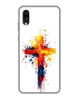Чехол для ZTE Blade A5 (2020) с картинкой «Акварельный крест»