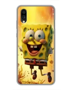 Чехол для ZTE Blade A5 (2020) с картинкой «Губка Боб прыгает»