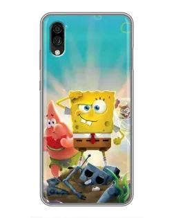 Чехол для ZTE Blade A5 (2020) с картинкой «Спанч Боб победитель»