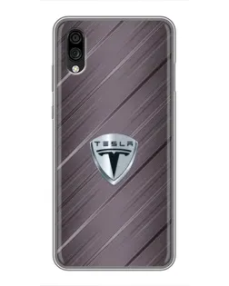 Чехол для ZTE Blade A5 (2020) с картинкой «Металлическая текстура Tesla»