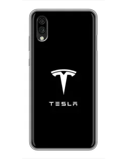 Чехол для ZTE Blade A5 (2020) с картинкой «Tesla White Logo»