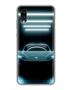 Чехол для ZTE Blade A5 (2020) с картинкой «Tesla в неоне»
