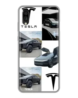 Чехол для ZTE Blade A5 (2020) с картинкой «Коллаж Cybertruck Tesla»