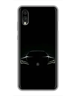 Чехол для ZTE Blade A5 (2020) с картинкой «Mercedes — силуэт авто»