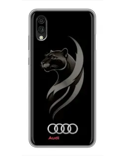 Чехол для ZTE Blade A5 (2020) с картинкой «Графика — пантера и Audi»