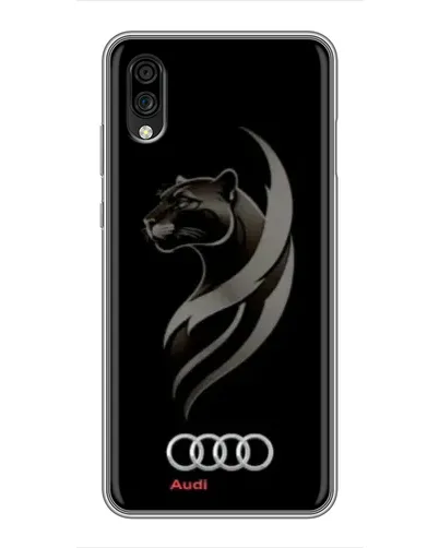 Чехол для ZTE Blade A5 (2020) с картинкой «Графика — пантера и Audi»
