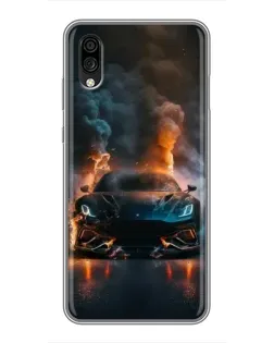 Чехол для ZTE Blade A5 (2020) с картинкой «Lamborghini дымная эстетика»