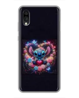 Чехол для ZTE Blade A5 (2020) с картинкой «Stitch в цветах»