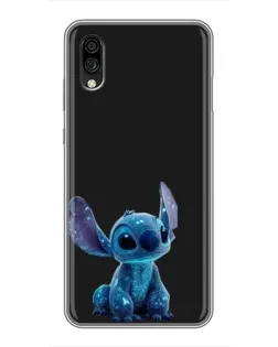 Чехол для ZTE Blade A5 (2020) с картинкой «Стич на черном»