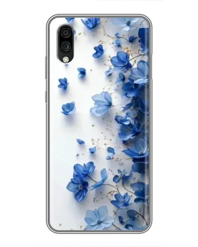 Чехол для ZTE Blade A5 (2020) с картинкой «Голубой цветочный каскад»