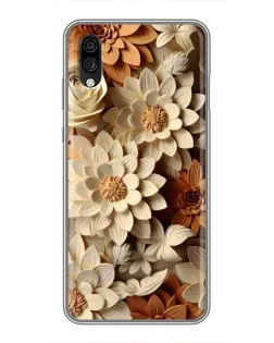 Чехол для ZTE Blade A5 (2020) с картинкой «Бежевый флористический декор»