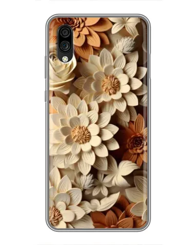 Чехол для ZTE Blade A5 (2020) с картинкой «Бежевый флористический декор»