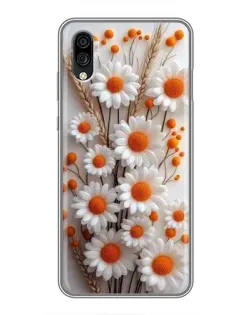 Чехол для ZTE Blade A5 (2020) с картинкой «Белые сухоцветы»