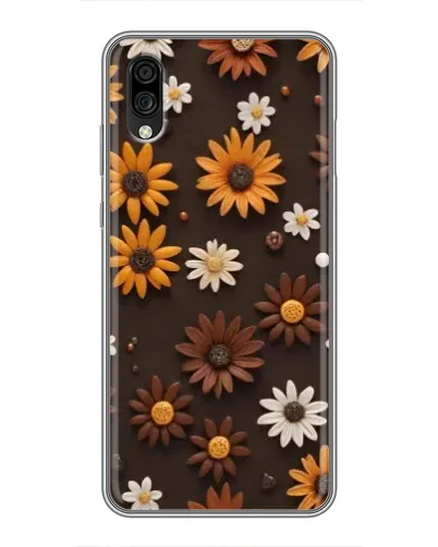 Чехол для ZTE Blade A5 (2020) с картинкой «Узор из маленьких подсолнухов»